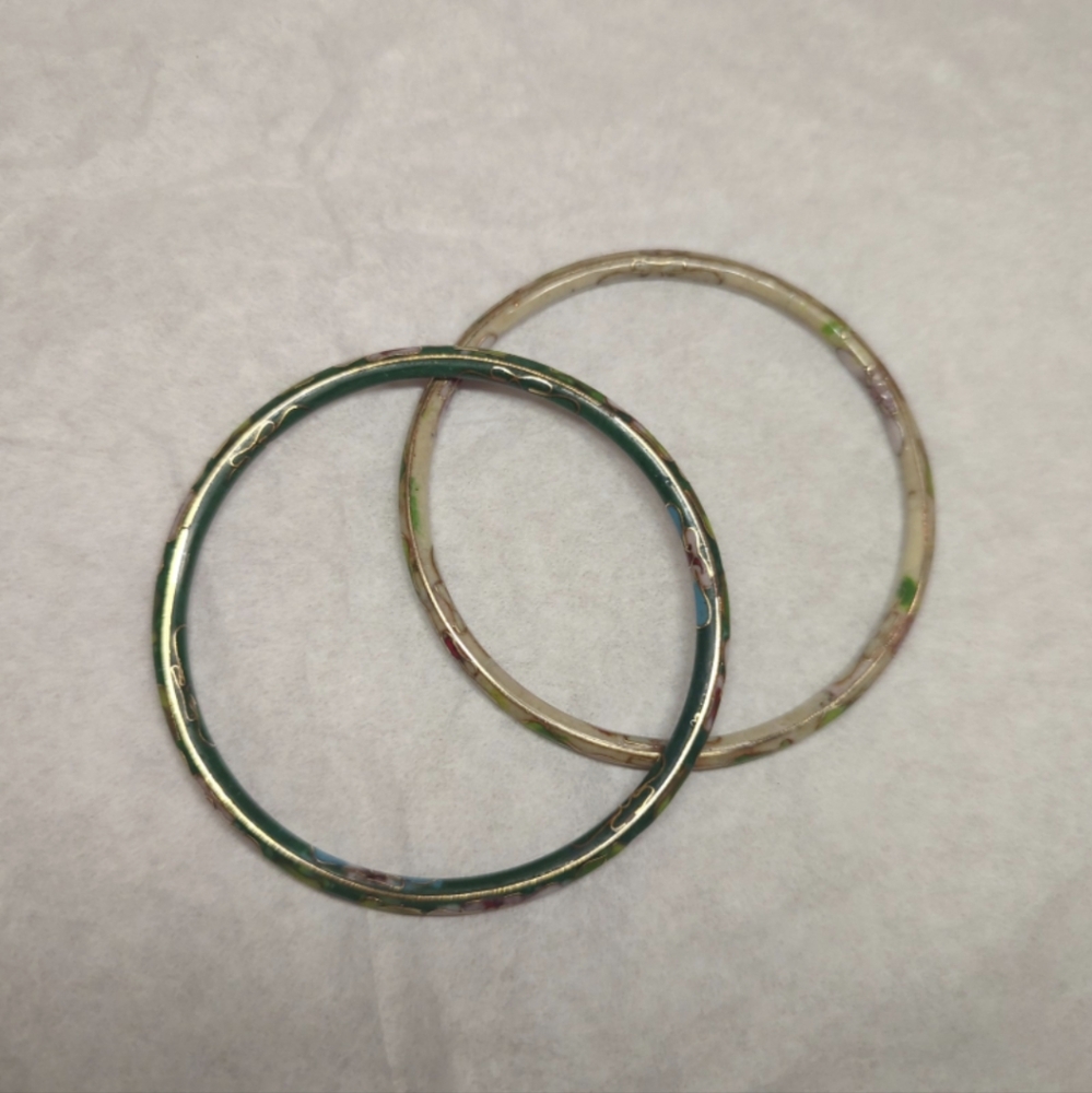 (2) Cloisonné Bangles